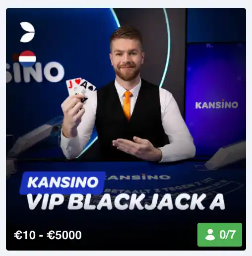 Kansino VIP Blackjack A van Evolution